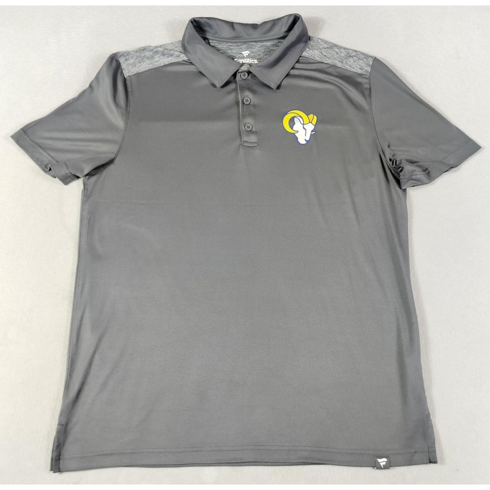 Los Angeles Rams‎ Shirt Mens Large Gray NFL Football Fanatics Polo Performance